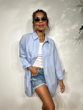 Camisa Básica Extra-Long RYAN Azul HEVE