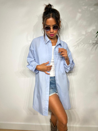 Camisa Básica Extra-Long RYAN Azul HEVE
