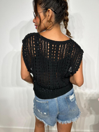 Punto Crochet Algodón CHESIRE Negro HEVE