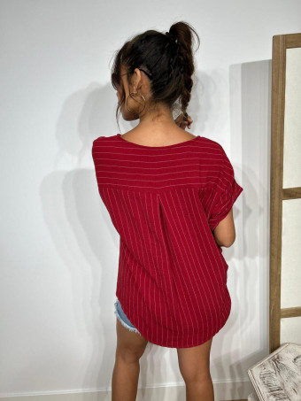 Blusa Maxi-Botón DEBONAIR Burdeos HEVE
