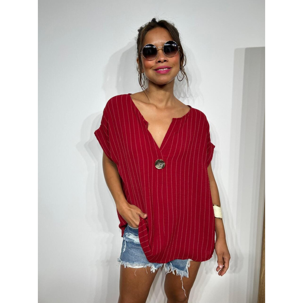 Blusa Maxi-Botón DEBONAIR Burdeos HEVE Blusa Maxi-Botón DEBONAIR Burdeos HEVE