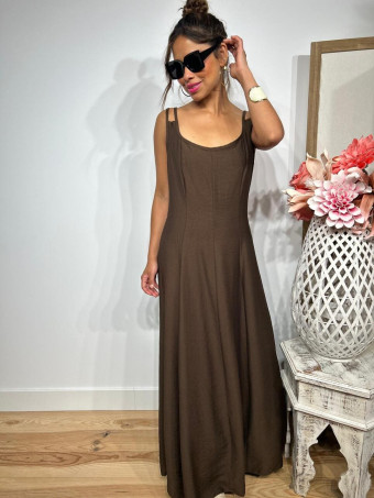 Vestido Pinzas Casual Style JANKEN Marrón HEVE