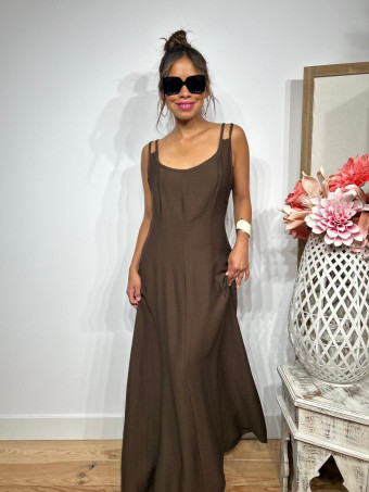 Vestido Pinzas Casual Style JANKEN Marrón HEVE