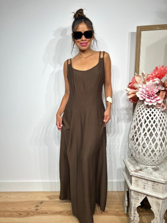 Vestido Pinzas Casual Style JANKEN Marrón HEVE