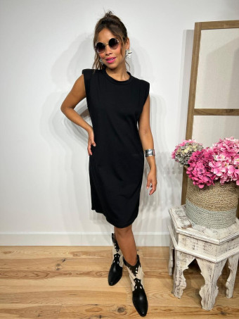 Vestido Corto Hombreras SHATTOU Negro HEVE
