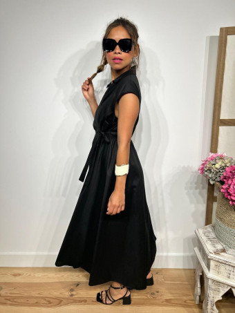 Vestido Popelín Cruzado VINTESSA Negro HEVE