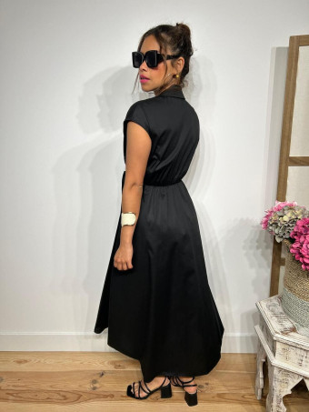 Vestido Popelín Cruzado VINTESSA Negro HEVE