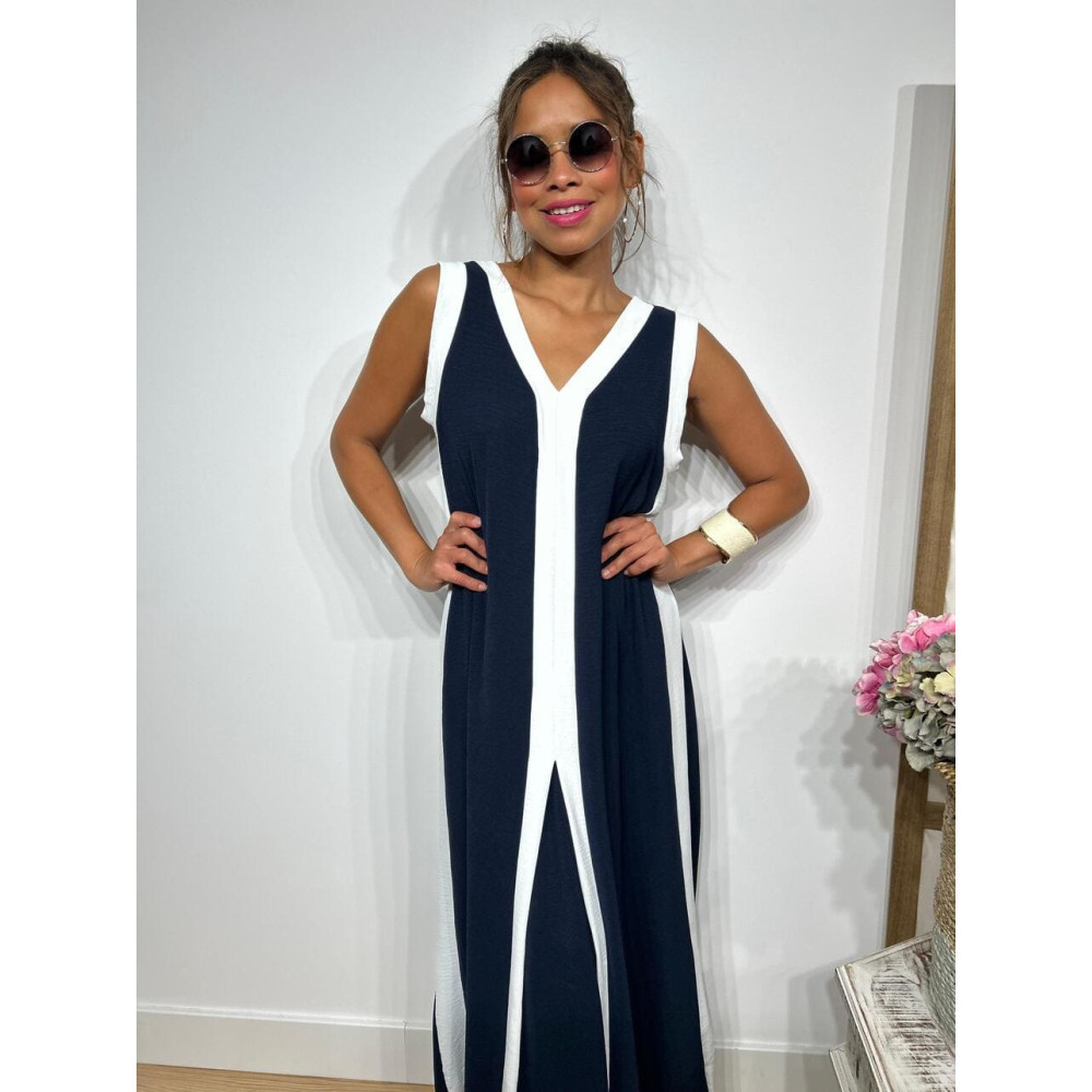 Vestido Ribetes a Contraste HAGELA Marino HEVE