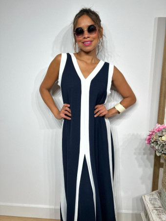 Vestido Ribetes a Contraste HAGELA Marino HEVE