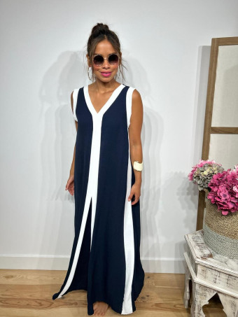 Vestido Ribetes a Contraste HAGELA Marino HEVE