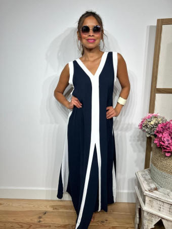 Vestido Ribetes a Contraste HAGELA Marino HEVE