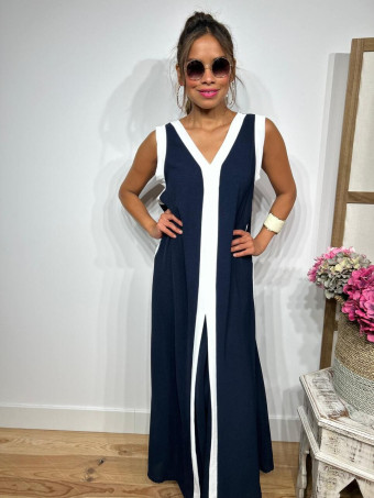 Vestido Ribetes a Contraste HAGELA Marino HEVE