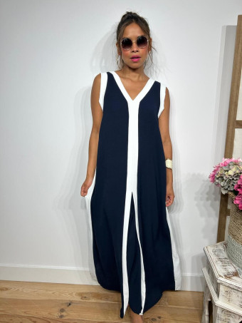 Vestido Ribetes a Contraste HAGELA Marino HEVE