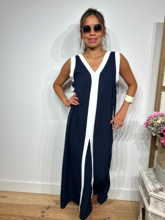 Vestido Ribetes a Contraste HAGELA Marino HEVE