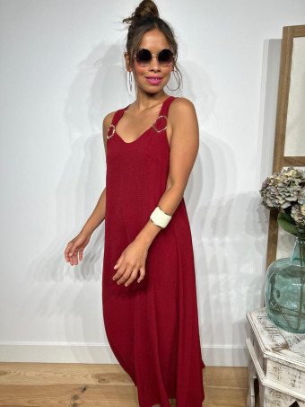 Vestido Tirantes Espalda Cruzada ETHEL Burdeos HEVE