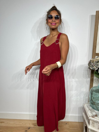 Vestido Tirantes Espalda Cruzada ETHEL Burdeos HEVE
