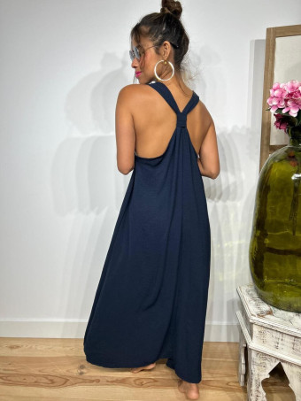Vestido Tirantes Espalda Cruzada ETHEL Marino HEVE