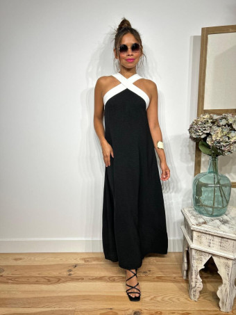 Vestido Escote Cruzado BRUNEY Negro HEVE