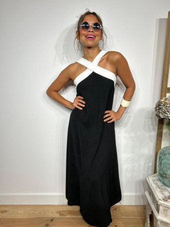 Vestido Escote Cruzado BRUNEY Negro HEVE