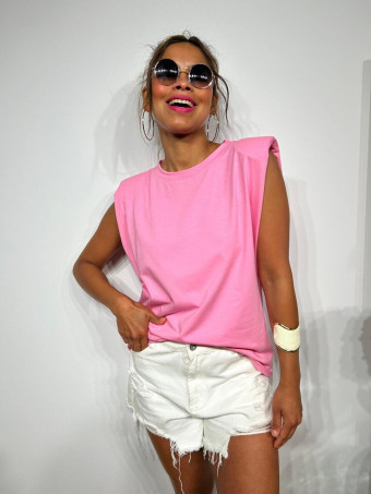 Camiseta Hombreras NOVALA Rosa Chicle HEVE