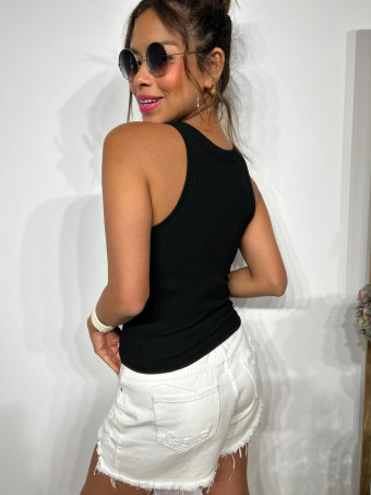 Camiseta Básica con Copas CHEKKO Negro HEVE