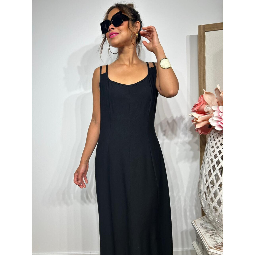 Vestido Pinzas Casual Style JANKEN Negro HEVE