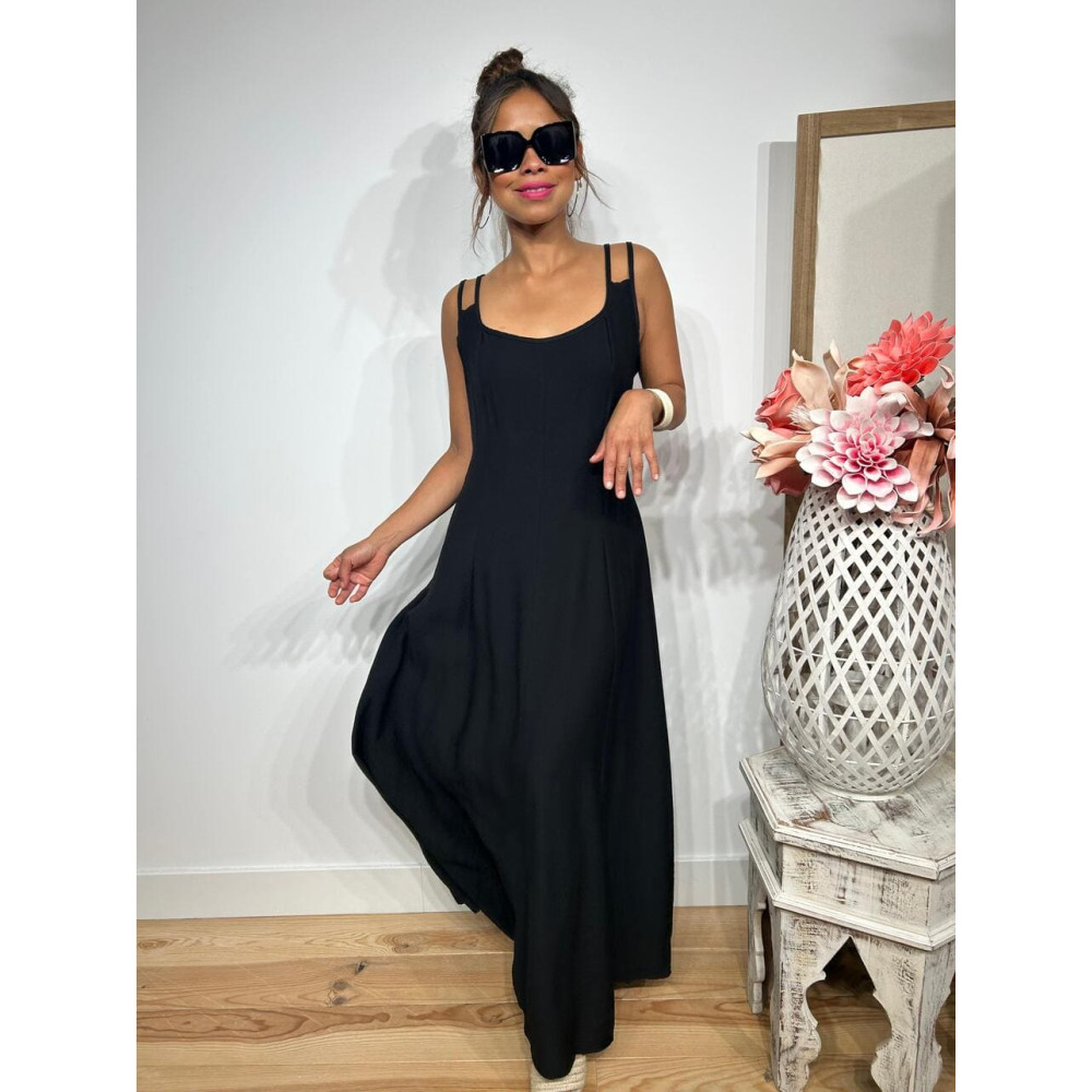Vestido Pinzas Casual Style JANKEN Negro HEVE Vestido Pinzas Casual Style JANKEN Negro HEVE
