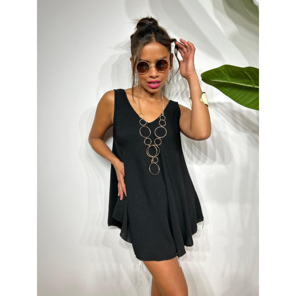 Cuerpo Evasé con Collar LAMARKIE Negro HEVE Cuerpo Evasé con Collar LAMARKIE Negro HEVE