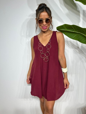 Cuerpo Evasé con Collar LAMARKIE Burdeos HEVE
