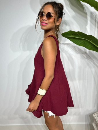 Cuerpo Evasé con Collar LAMARKIE Burdeos HEVE