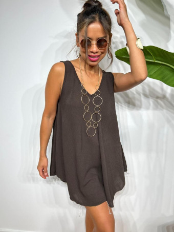 Cuerpo Evasé con Collar LAMARKIE Marrón HEVE