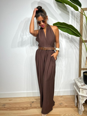 Mono Halter con Cinturón ZALIE Marrón HEVE