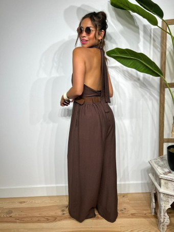 Mono Halter con Cinturón ZALIE Marrón HEVE