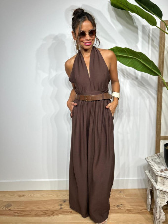 Mono Halter con Cinturón ZALIE Marrón HEVE