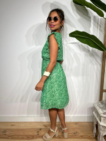 Vestido Vaporoso Estampado Floral CYRANIE Verde HEVE