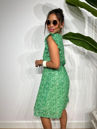 Vestido Vaporoso Estampado Floral CYRANIE Verde HEVE