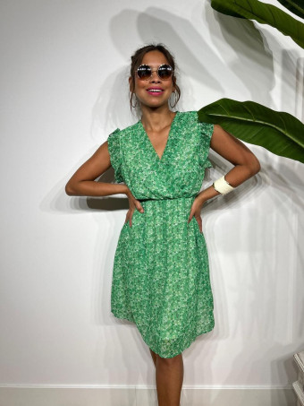 Vestido Vaporoso Estampado Floral CYRANIE Verde HEVE