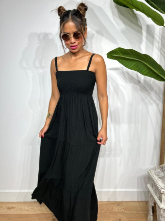 Vestido Nido de Abeja y Paneles NIENKE Negro HEVE