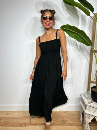 Vestido Nido de Abeja y Paneles NIENKE Negro HEVE