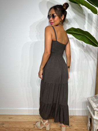 Vestido Nido de Abeja y Paneles NIENKE Marrón HEVE