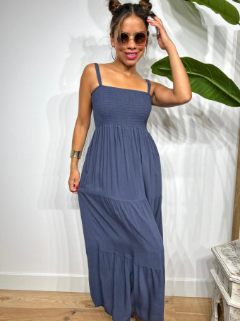 Vestido Nido de Abeja y Paneles NIENKE Marino HEVE