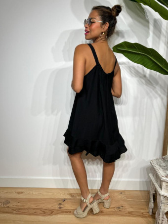 Vestido Corto Volantes AMBYAR Negro HEVE