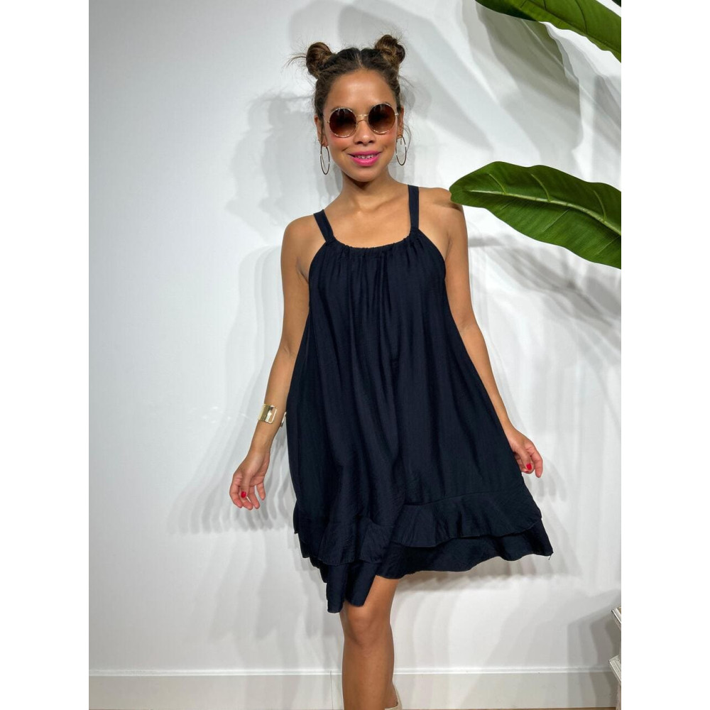 Vestido Corto Volantes AMBYAR Marino HEVE Vestido Corto Volantes AMBYAR Marino HEVE