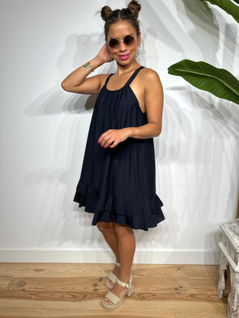 Vestido Corto Volantes AMBYAR Marino HEVE