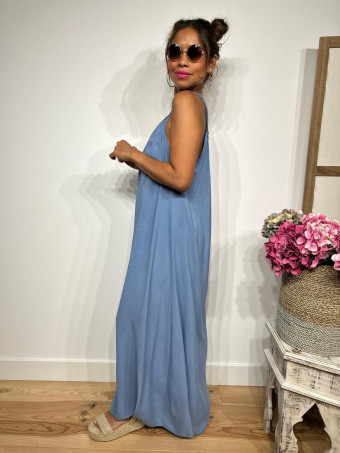 Vestido Largo Tirante Trenzado DYANDRA Azul HEVE