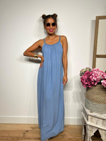 Vestido Largo Tirante Trenzado DYANDRA Azul HEVE