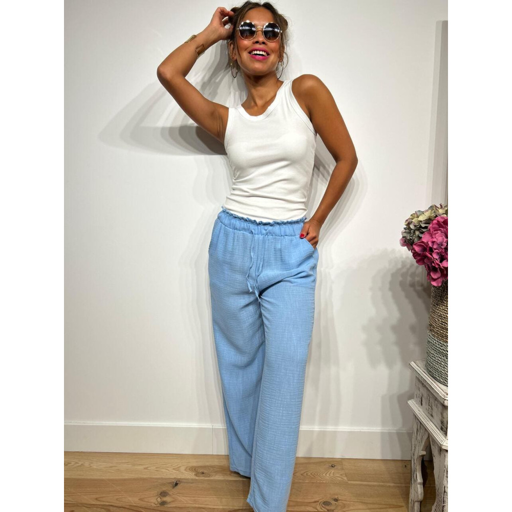 Pantalón Casual Ligero BERAT Azul HEVE Pantalón Casual Ligero BERAT Azul HEVE