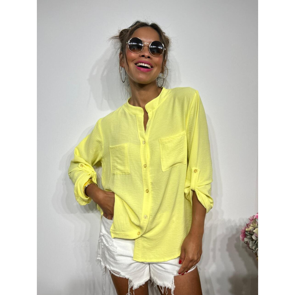 Camisa Fluida FLOSSIE Amarillo Pastel HEVE Camisa Fluida FLOSSIE Amarillo Pastel HEVE