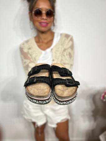 Sandalia Strass Hebillas SYLTER Negro HEVE