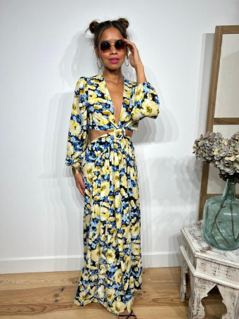 Vestido Cut Out Estampado Floral DAVILNA HEVE